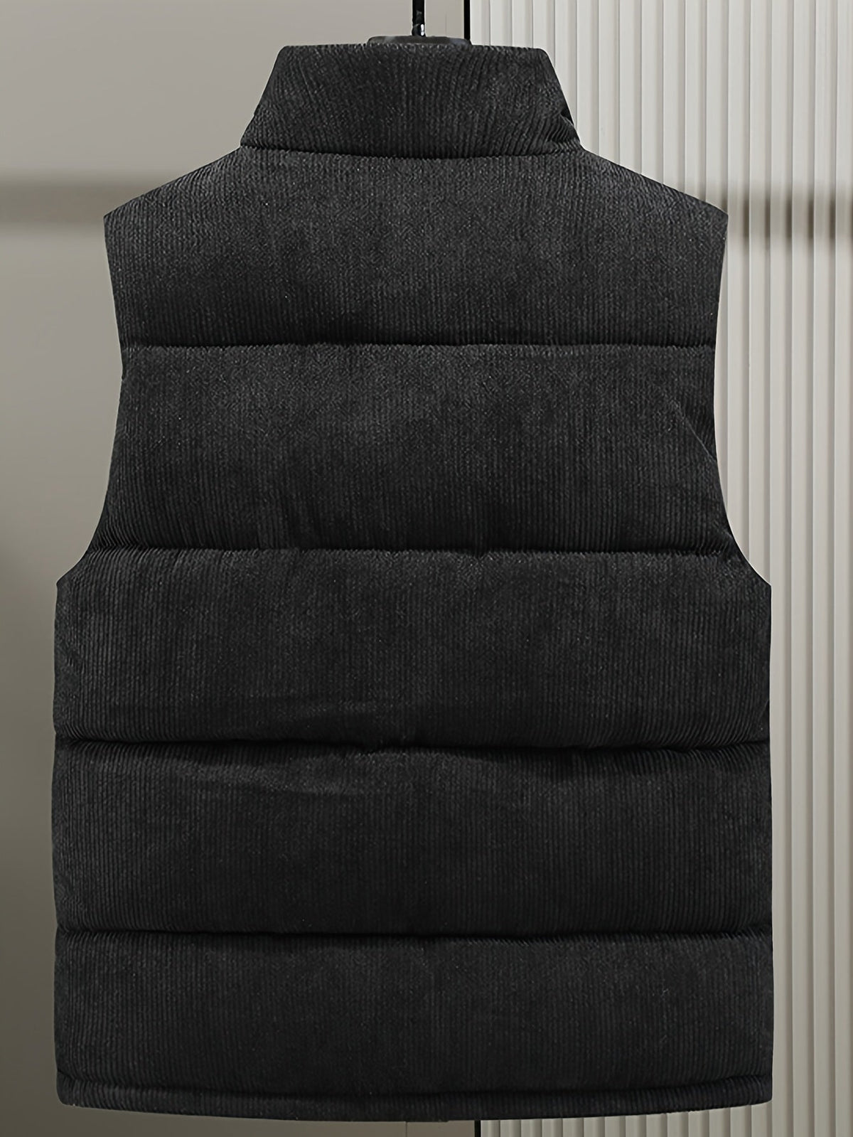 Unisex Steppweste Corduroy mit Stehkragen und Druckknöpfen