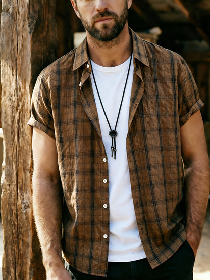 Herren Freizeit Kurzarm-Hemd im Karo-Design – Stilvolle Sommer-Mode für Alltag und Ausgehen