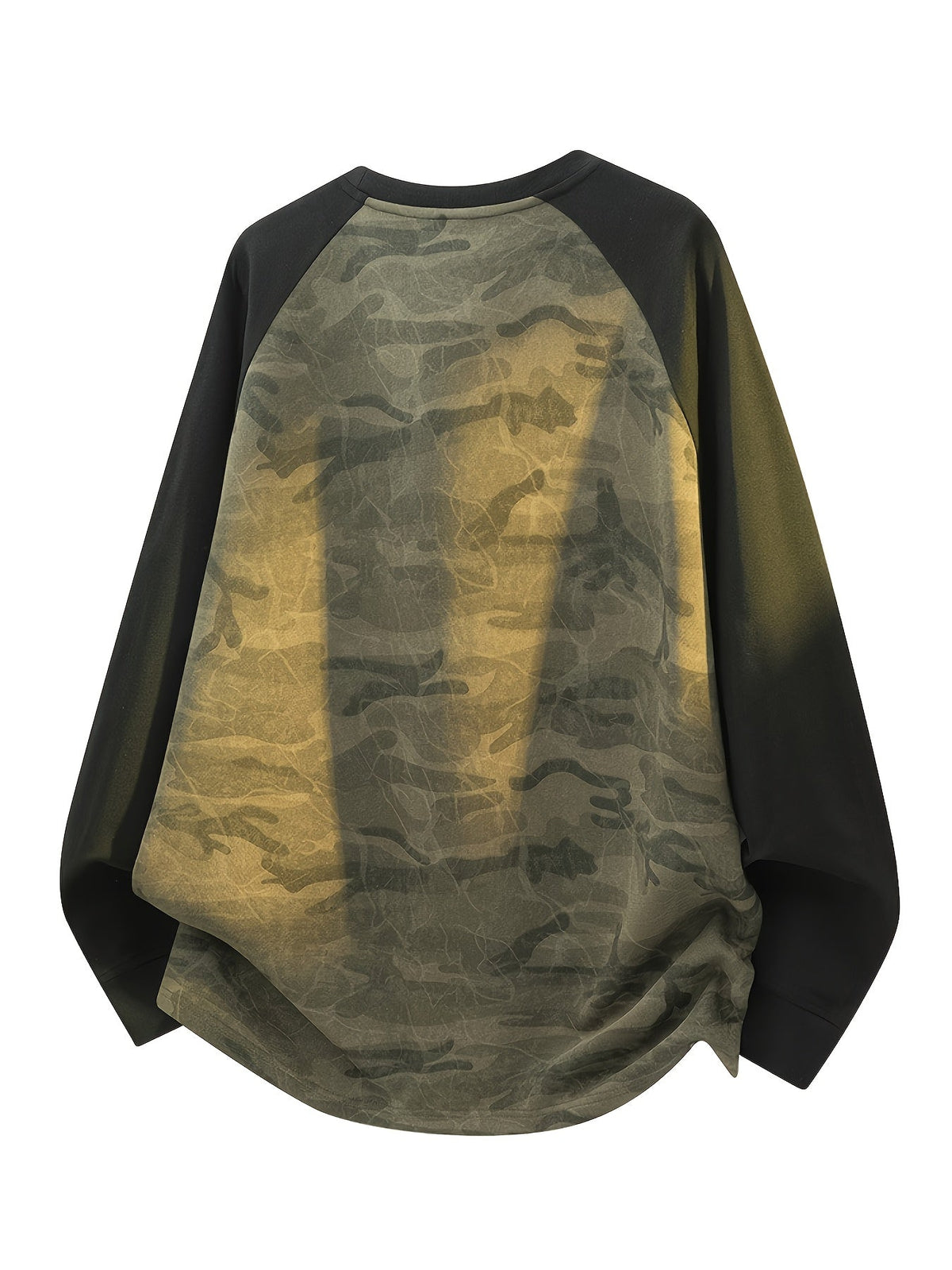 Unisex Langarmshirt Camouflage Rundhals Raglanärmel