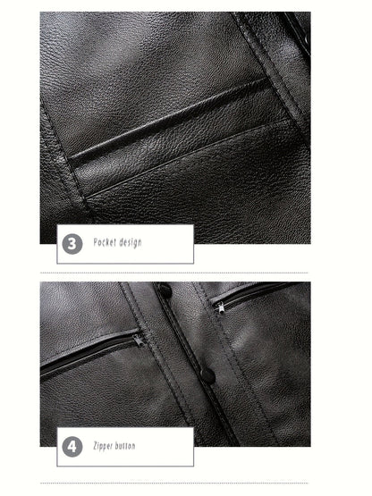 Herren Weste Schwarz mit Futter und Taschen