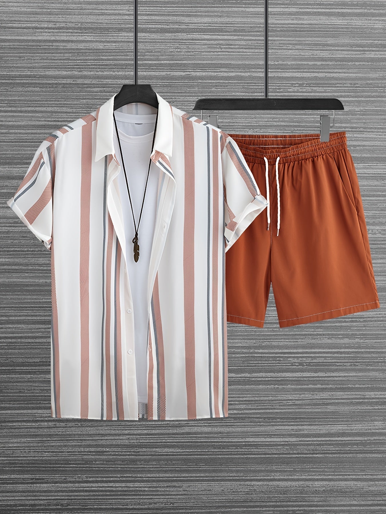 Herren Freizeit Set mit Streifenhemd und Shorts – Moderner Sommer-Look für Alltag & Urlaub
