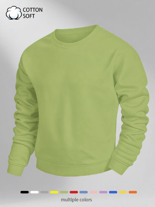 Herren Basic Rundhals Sweatshirt – Klassischer Look für Alltag & Freizeit