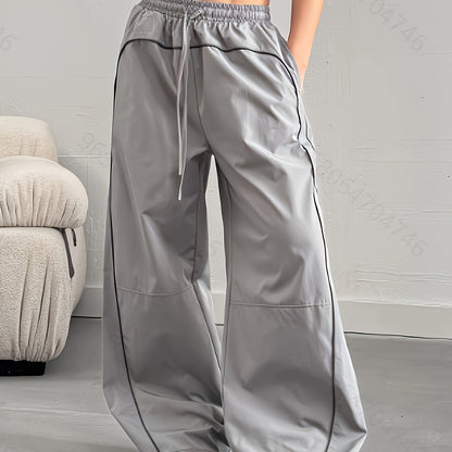 Damen Weite Streetstyle Jogginghose mit Kontrastpaspeln – Urban Relaxed Fit