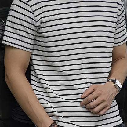 Herren T-Shirt mit klassischem, gestreiftem Design – Kurzarm, zeitloser Stil für Alltag und Freizeit