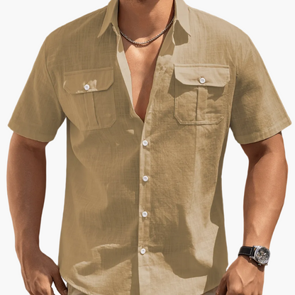Herren Kurzarm Freizeithemd mit Brusttaschen – Legerer Sommer Style für Alltag und Urlaub