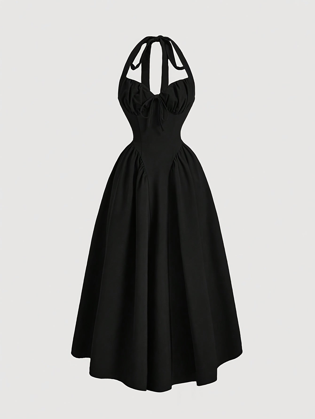 Damen Vintage Cocktailkleid mit Halterneck und Faltenrock – Eleganter Retro-Stil für besondere Anlässe