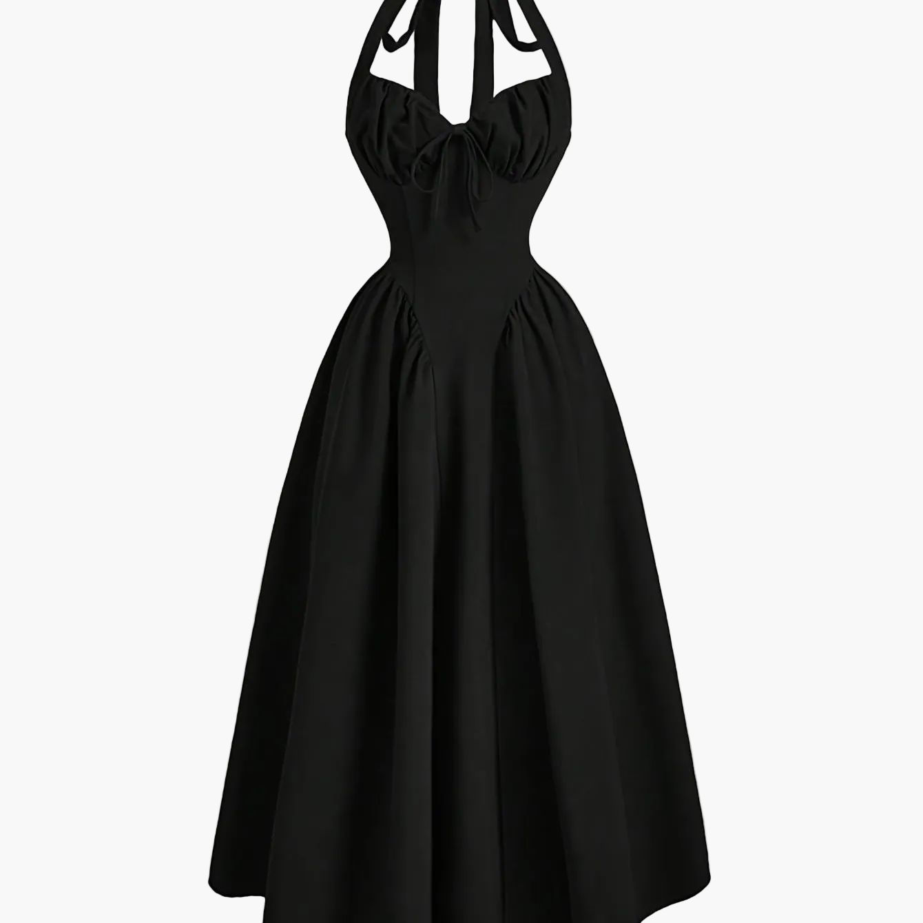 Damen Vintage Cocktailkleid mit Halterneck und Faltenrock – Eleganter Retro-Stil für besondere Anlässe