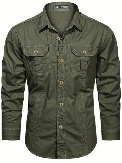 Herren Outdoor-Freizeithemd Langarm – Casual Style mit Brusttaschen, ideal für Abenteuer und Alltag