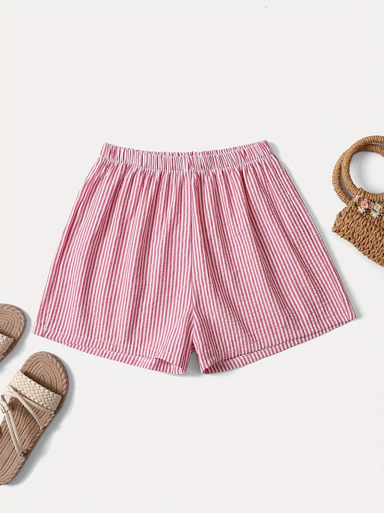 Damen Elegante Gestreifte Shorts für Alltag und Freizeit