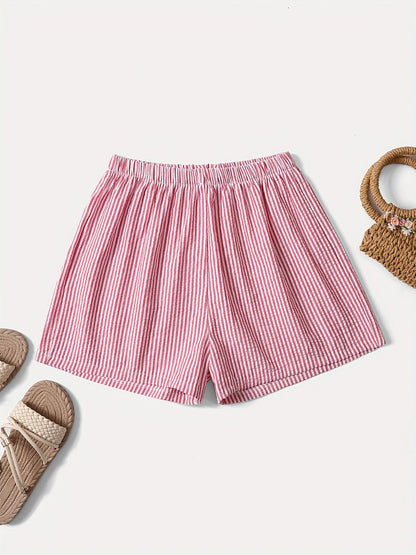 Damen Elegante Gestreifte Shorts für Alltag und Freizeit