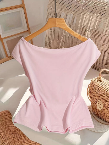 Damen Off-Shoulder Bluse mit Schleifendetail – Eleganter, femininer Stil für besondere Anlässe