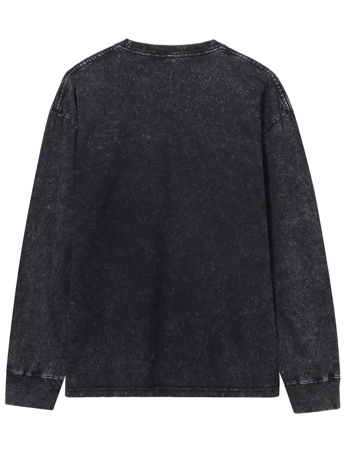 Unisex Langarm-Sweatshirt mit Rundhalsausschnitt und Waschung – Oversize-Look