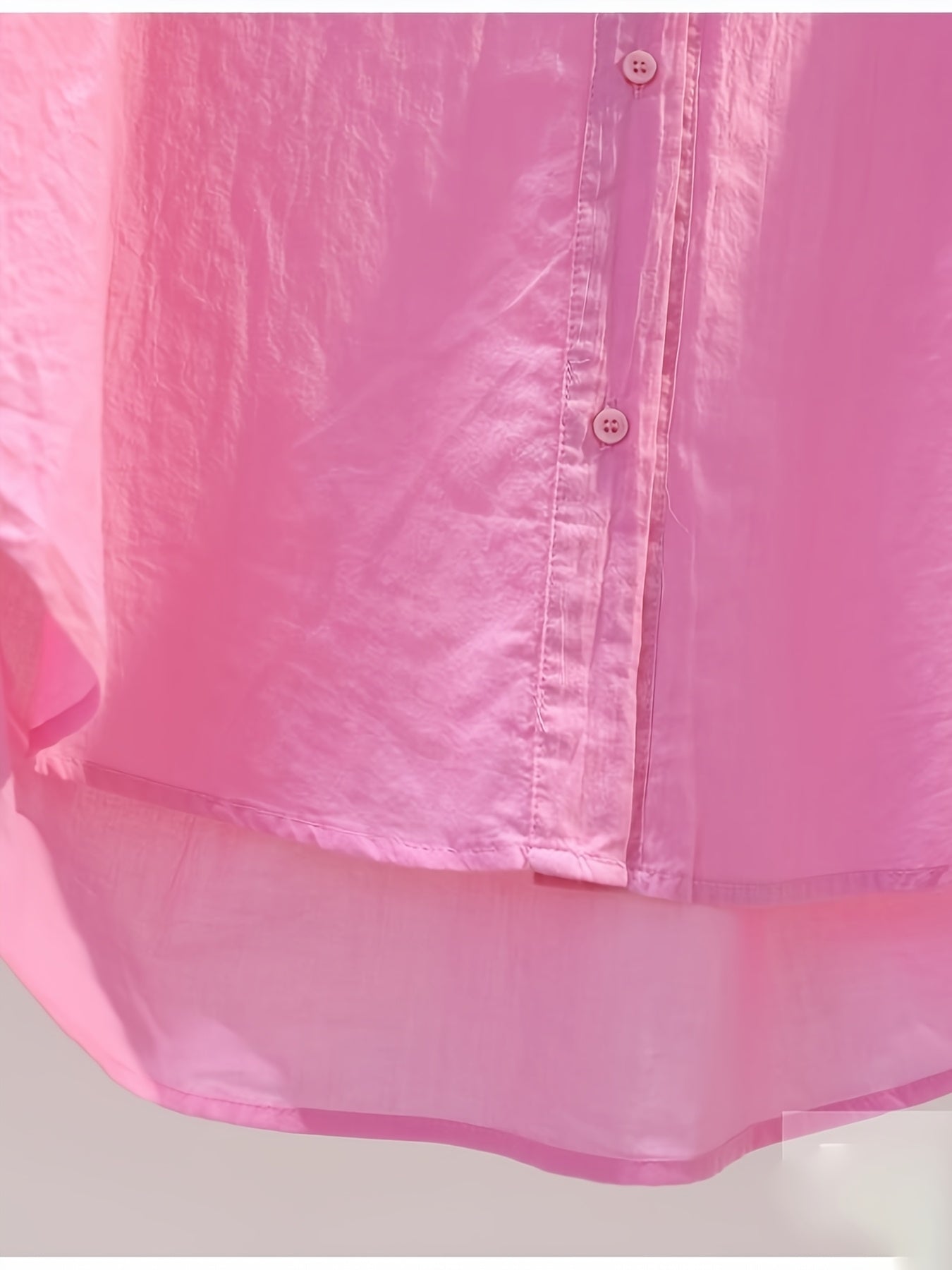 Damen Oversize Bluse mit Knopfleiste und modernem High-Low-Saum – Lässig Elegante Hemdbluse für Büro und Freizeit