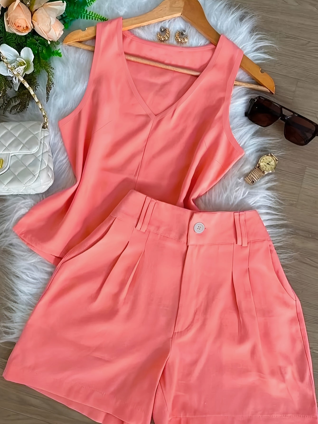 Damen Sommer Set – Elegantes Top und Shorts, Modischer Casual Look für Alltag & Urlaub
