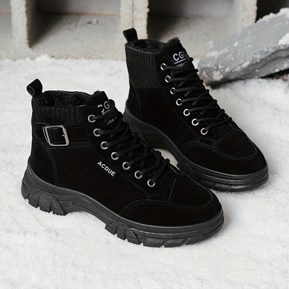 Unisex Winterstiefel mit Schnürung und Kunstfellfutter – Warm & Robust