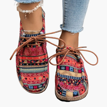 Damen Vintage Freizeitschuhe im Boho-Stil – Bequeme bunte Mokassins für Alltag und Reisen