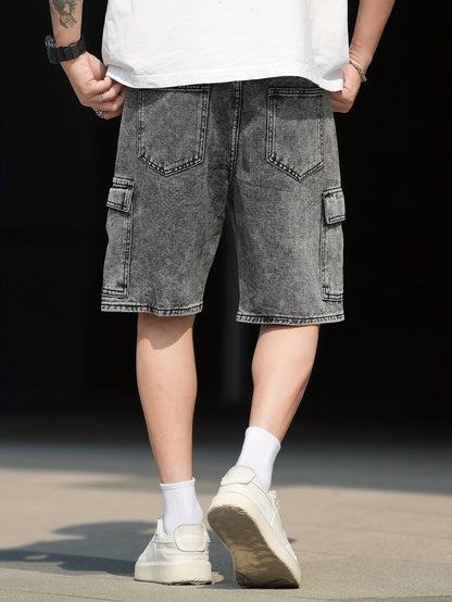 Herren Cargo Shorts im Vintage-Look – Lässige Denim-Shorts mit Taschen für Alltag und Freizeit