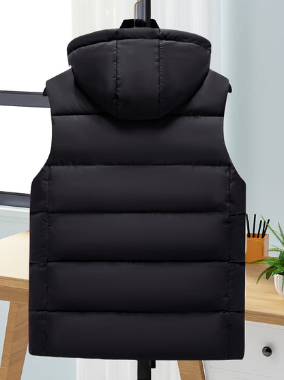 Unisex Puffer Weste mit Kapuze, gesteppte Ärmellose Steppjacke für Herren und Damen