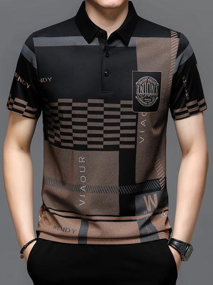 Herren Polohemd Modern Grafikmuster Kurzarm – Stilvolles Freizeitshirt mit Kragen