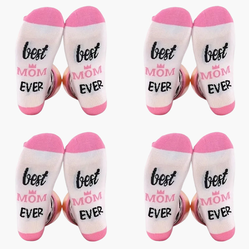 Damen Socken Best Mom Ever – Lustige Muttertags Geschenk Kuschelsocken für Frauen
