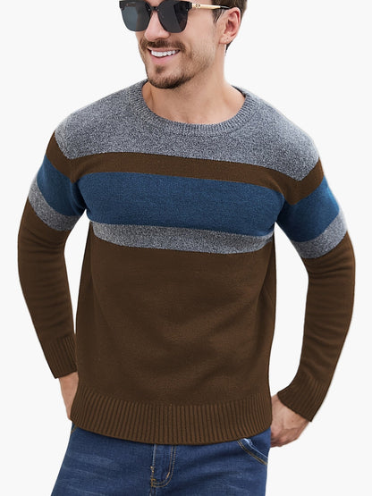 Herren Pullover mit Streifenmuster – Lässiger Strickpullover für Alltag und Freizeit
