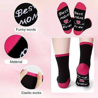 Damen Muttertag Socken – Lustige Best Mom Ever Geschenk-Socken für Frauen – Perfekt für Mütter zum Muttertag oder Geburtstag