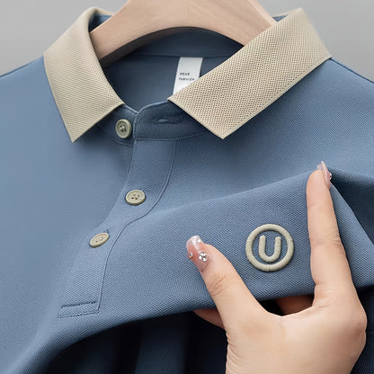 Herren Poloshirt mit Kontrastkragen und Sticklogo – Casual Style für Alltag und Freizeit