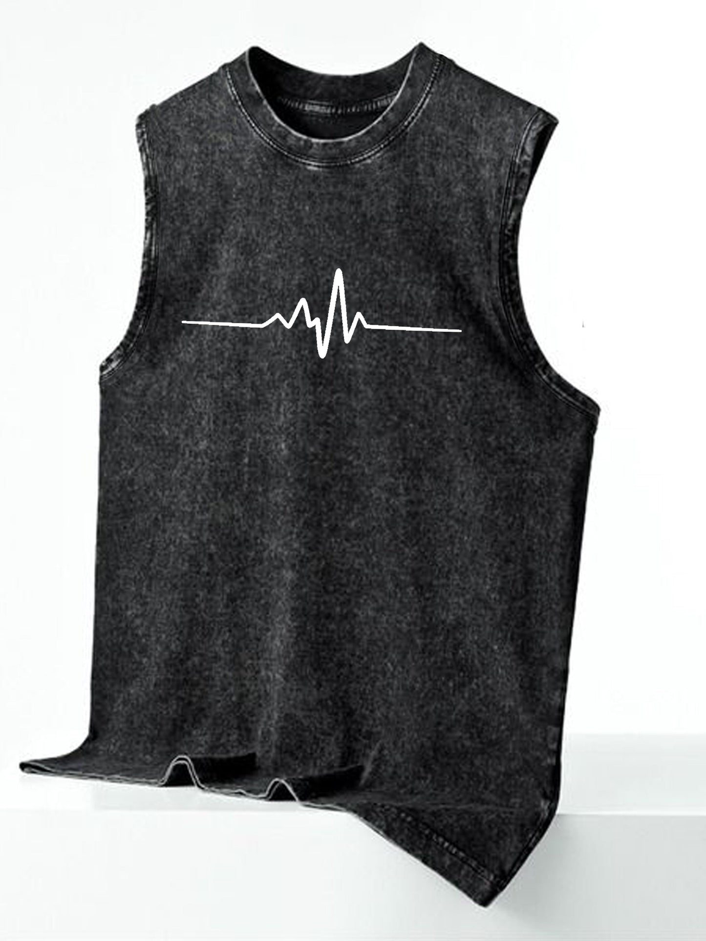 Herren Streetstyle ärmelloses Tanktop mit vertikalem Print – Urban Look für Freizeit & Fitness
