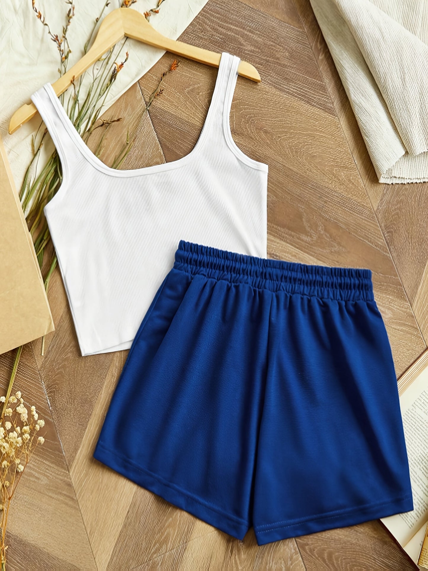 Damen Sport-Set Freizeit Top und Shorts mit Print – The Mountains Adventure, Sommer Loungewear