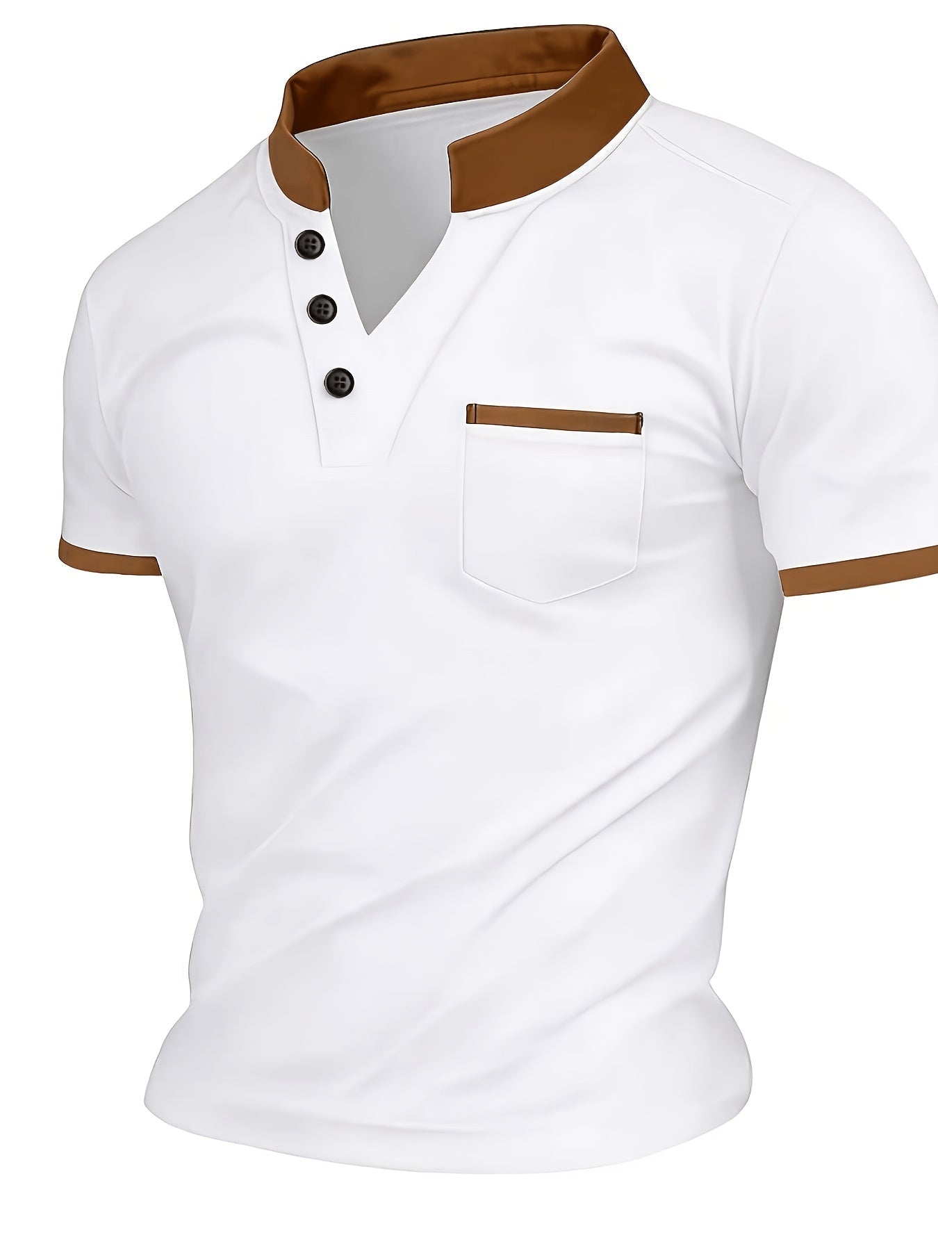 Herren Poloshirt mit modernem Stehkragen und Brusttasche – Stilvolles Freizeit- und Business-Oberteil