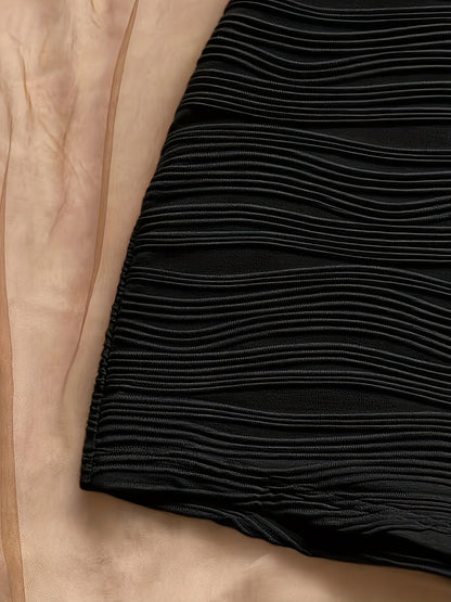 Damen Badeanzug mit Wellenstruktur und Boyshort-Schnitt – Eleganter Einteiler für Strand und Pool