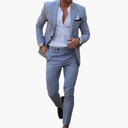 Herren Slim Fit Sommeranzug – Moderner 2-Teiler für Business, Hochzeit & Freizeit