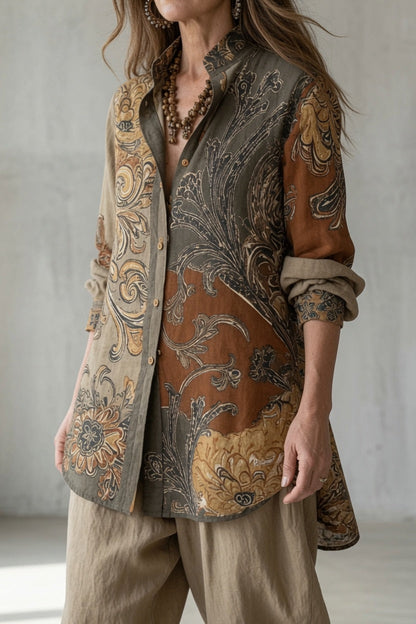 Damen Tunika-Set mit Blumen- und Paisleymuster & Haremshose
