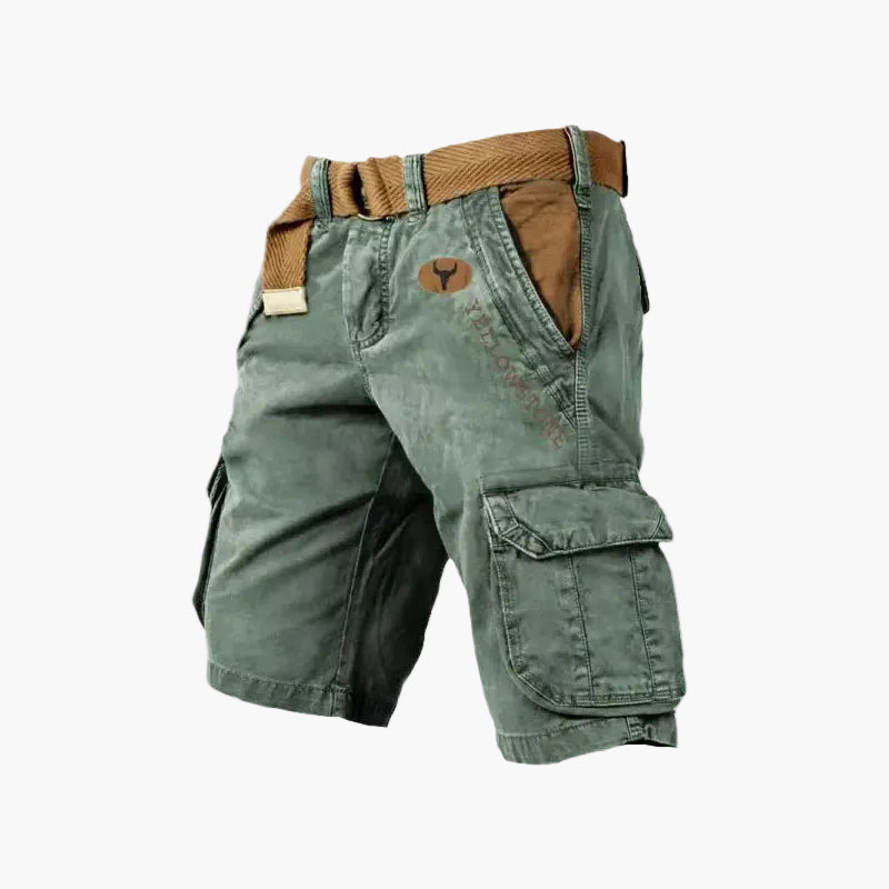 Herren-Cargo-Shorts im Vintage-Look inklusive Gürtel