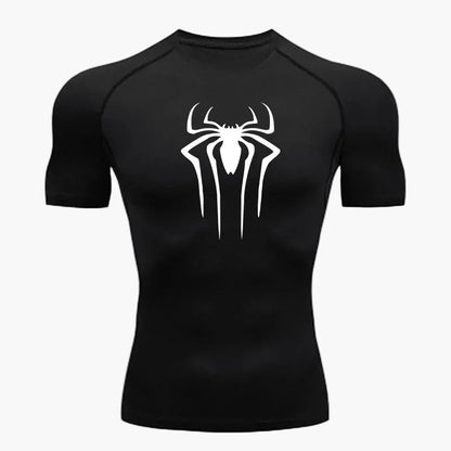 Herren Kompressionsshirt mit Spinnen-Logo – Sport & Fitness Funktionsshirt für Comic-Fans