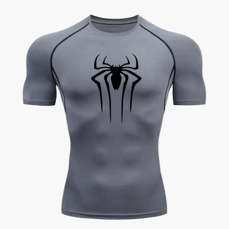 Herren Kompressionsshirt mit Spinnen-Logo – Sport & Fitness Funktionsshirt für Comic-Fans
