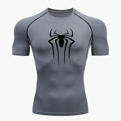 Herren Kompressionsshirt mit Spinnen-Logo – Sport & Fitness Funktionsshirt für Comic-Fans