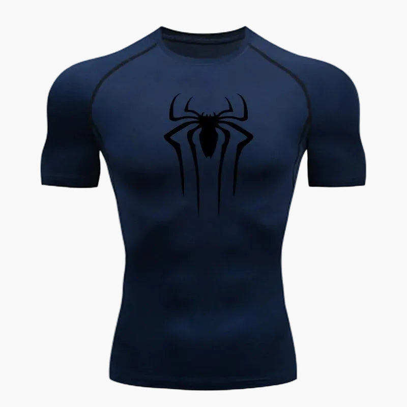 Herren Kompressionsshirt mit Spinnen-Logo – Sport & Fitness Funktionsshirt für Comic-Fans