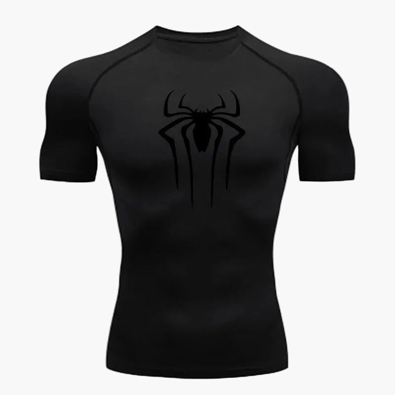 Herren Kompressionsshirt mit Spinnen-Logo – Sport & Fitness Funktionsshirt für Comic-Fans