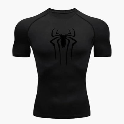 Herren Kompressionsshirt mit Spinnen-Logo – Sport & Fitness Funktionsshirt für Comic-Fans