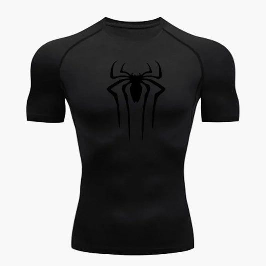 Herren Kompressionsshirt mit Spinnen-Logo – Sport & Fitness Funktionsshirt für Comic-Fans