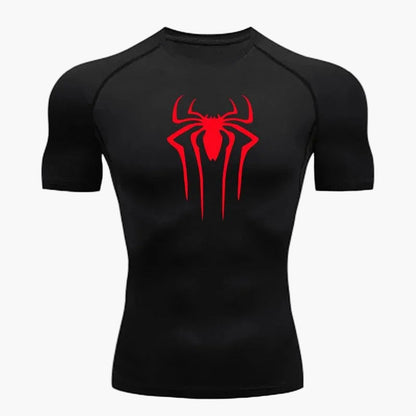 Herren Kompressionsshirt mit Spinnen-Logo – Sport & Fitness Funktionsshirt für Comic-Fans
