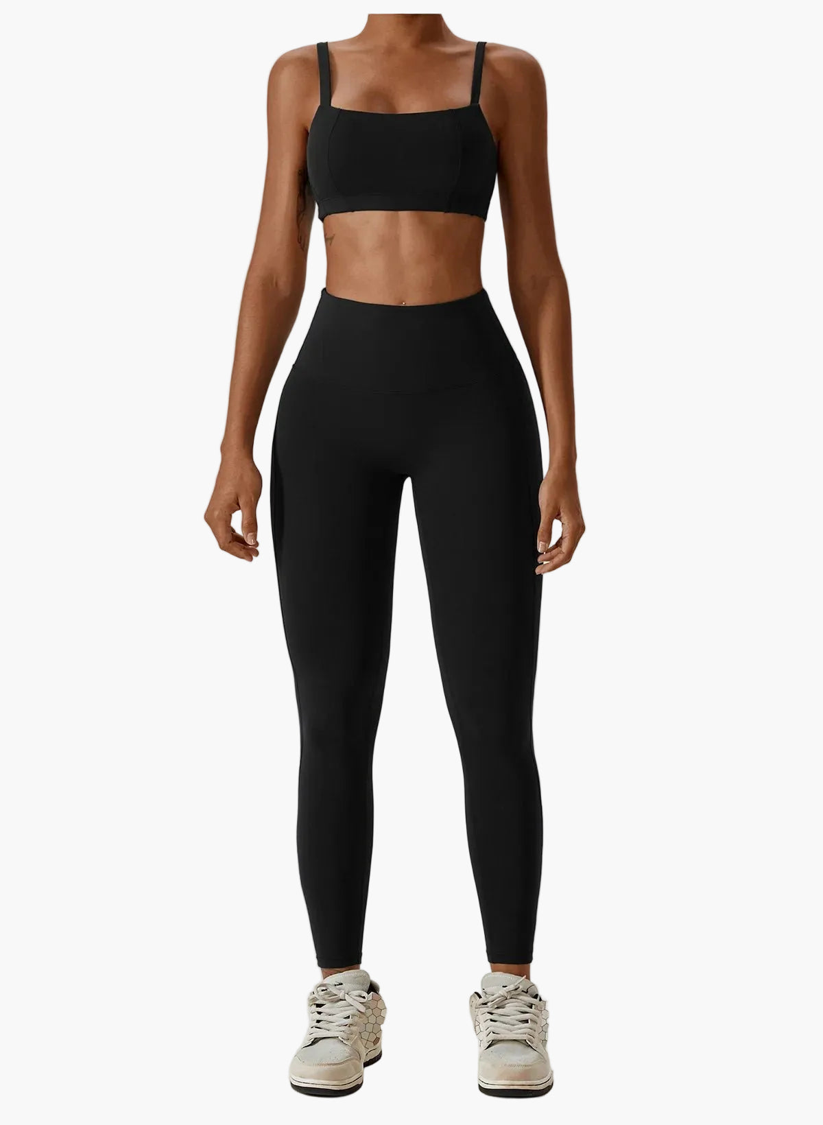 Damen High Waist Sportleggings Figurbetont für Fitness, Yoga & Freizeit