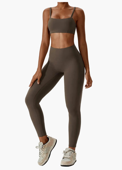 Damen High Waist Sportleggings Figurbetont für Fitness, Yoga & Freizeit