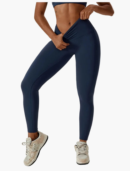 Damen High Waist Sportleggings Figurbetont für Fitness, Yoga & Freizeit