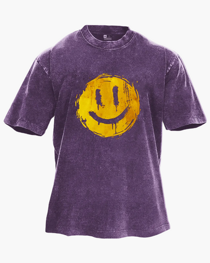 Unisex Oversize T-Shirt mit Smiley-Print für trendige Streetwear-Looks