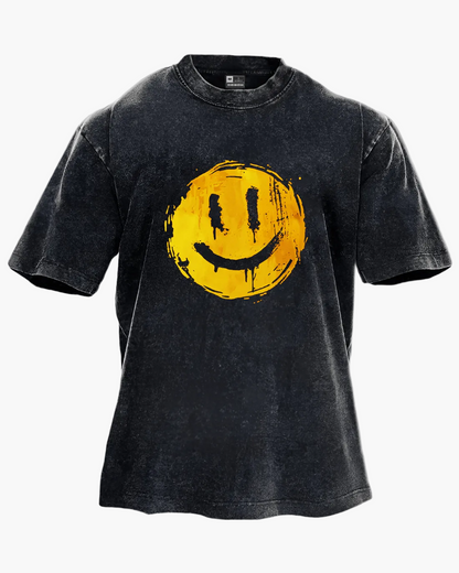 Unisex Oversize T-Shirt mit Smiley-Print für trendige Streetwear-Looks