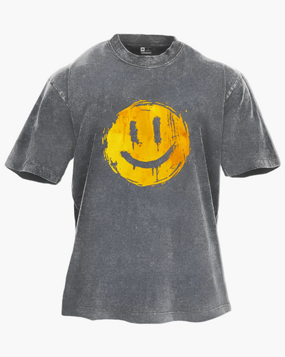 Unisex Oversize T-Shirt mit Smiley-Print für trendige Streetwear-Looks
