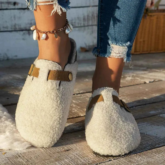 Unisex Fell-Clogs mit Schnalle, weich gefüttert