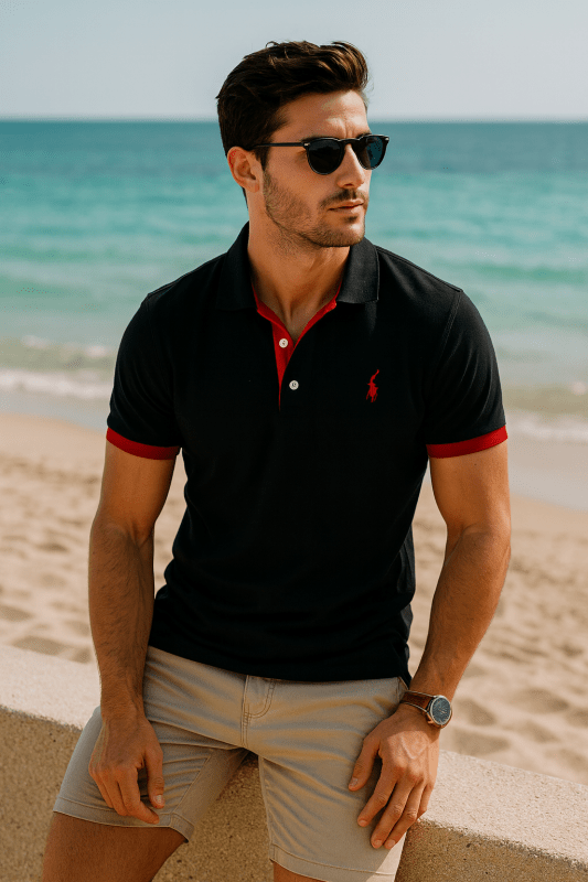 Herren Poloshirt im sportlichen Kontrast-Look – Stilvoller Klassiker für Freizeit und Business